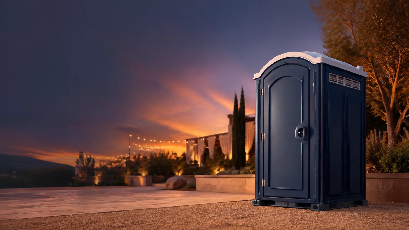 Portable restroom shown for rental planning in Prescott Valley, AZ